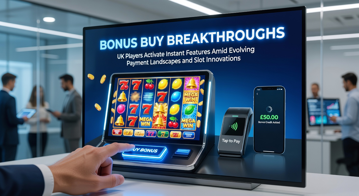 UK slot enthusiast on mobile device triggering instant bonus buy amid vibrant slot graphics and payment icons