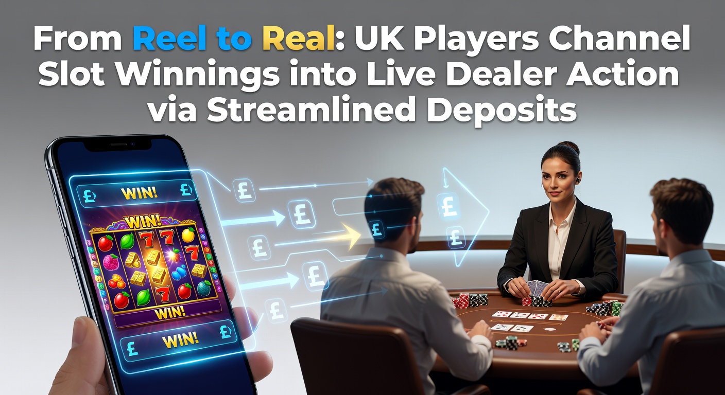 UK online casino player seamlessly transferring slot winnings to a live dealer blackjack table on mobile device
