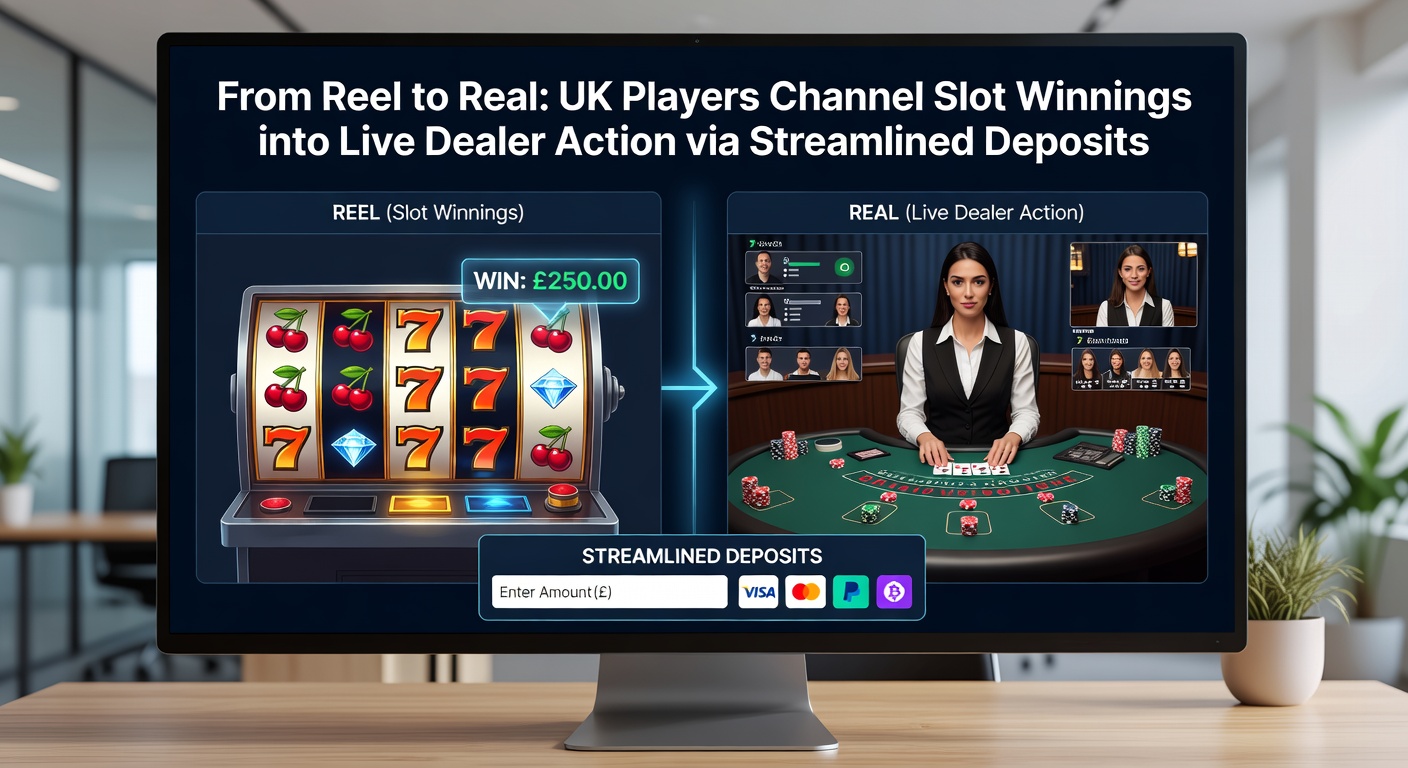 Close-up of live dealer roulette wheel with digital slot payout notification overlay, illustrating instant deposit flow
