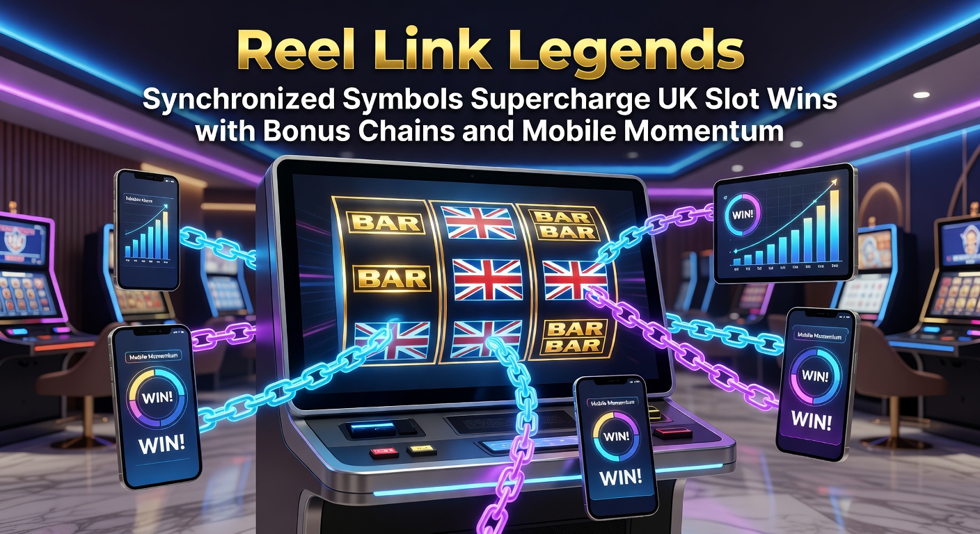 Vibrant slot reels synchronizing symbols across multiple screens on a mobile device, highlighting bonus chain activations