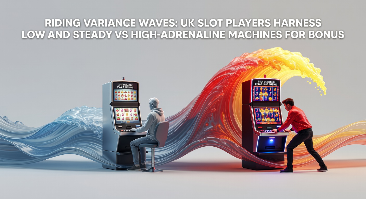 Dynamic slot screen split: left side steady low-variance wins accumulating bonuses, right side explosive high-variance jackpot eruption with multipliers