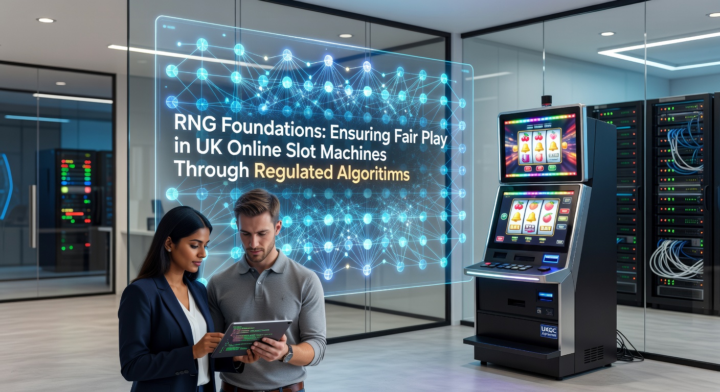 Diagram showing the core components of a Random Number Generator (RNG) algorithm in action within an online slot machine interface, highlighting seed values, hashing functions, and outcome mapping