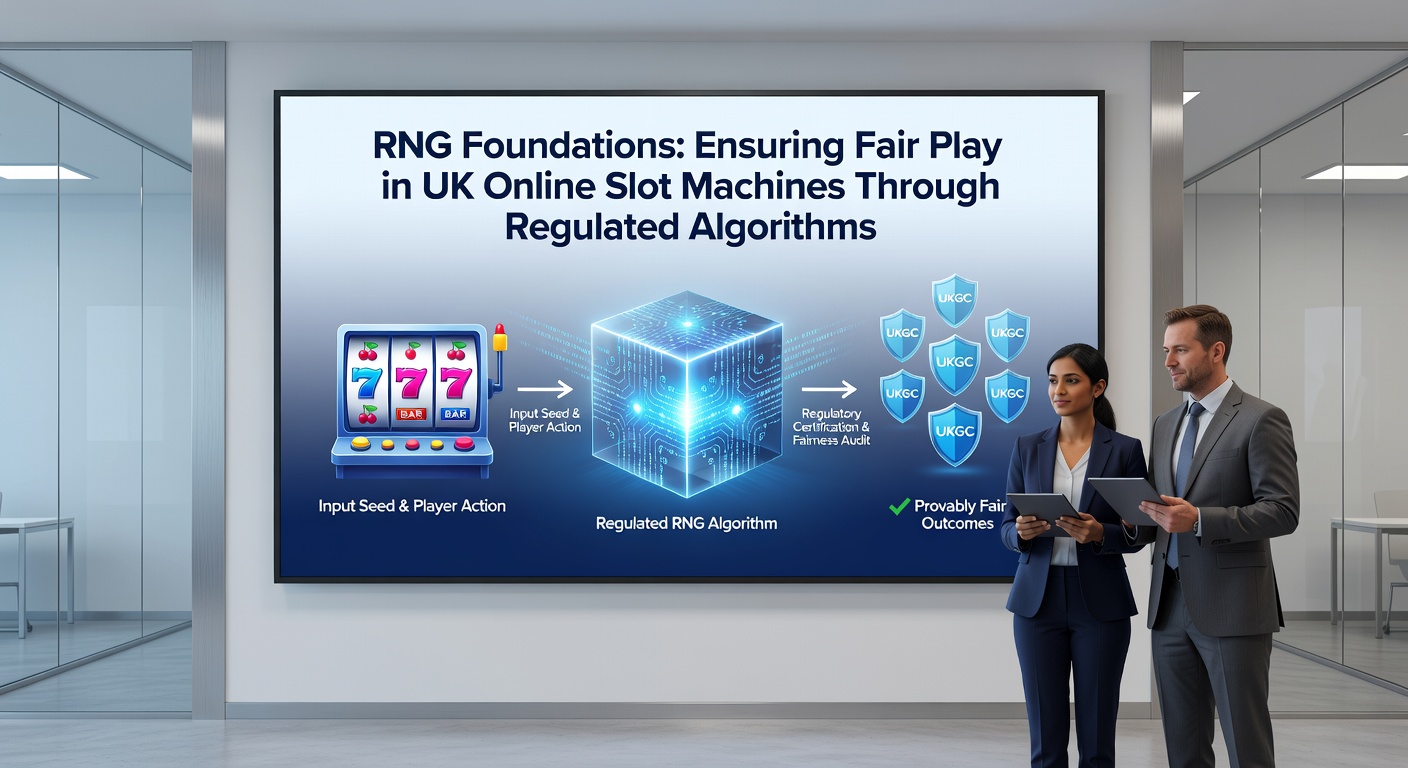 Close-up of certification seals from international testing labs displayed on an online casino platform, alongside graphs depicting RNG test results for distribution uniformity and cycle length