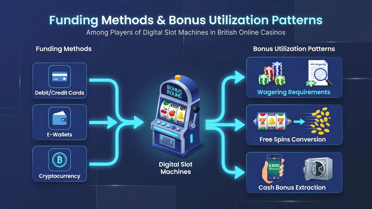 Overview of payment options and bonus interfaces on digital slot platforms in British online casinos