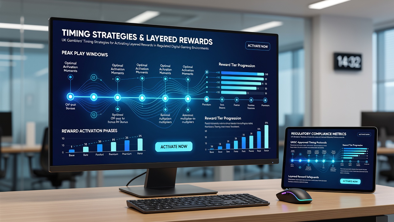 Detailed view of reward activation timelines and layered bonus structures on a UK digital gaming interface